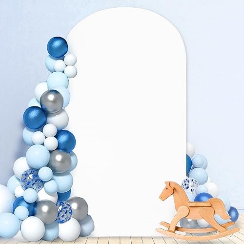 Miniatura 6 de MODFUNS Cubierta de arco de elastano de 7.2 pies, cubierta de arco de boda, cubierta de arco blanco, cubierta de telón de fondo de tela Chiara,