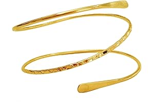 Minimalist Gold Metal Coil Arm Cuff