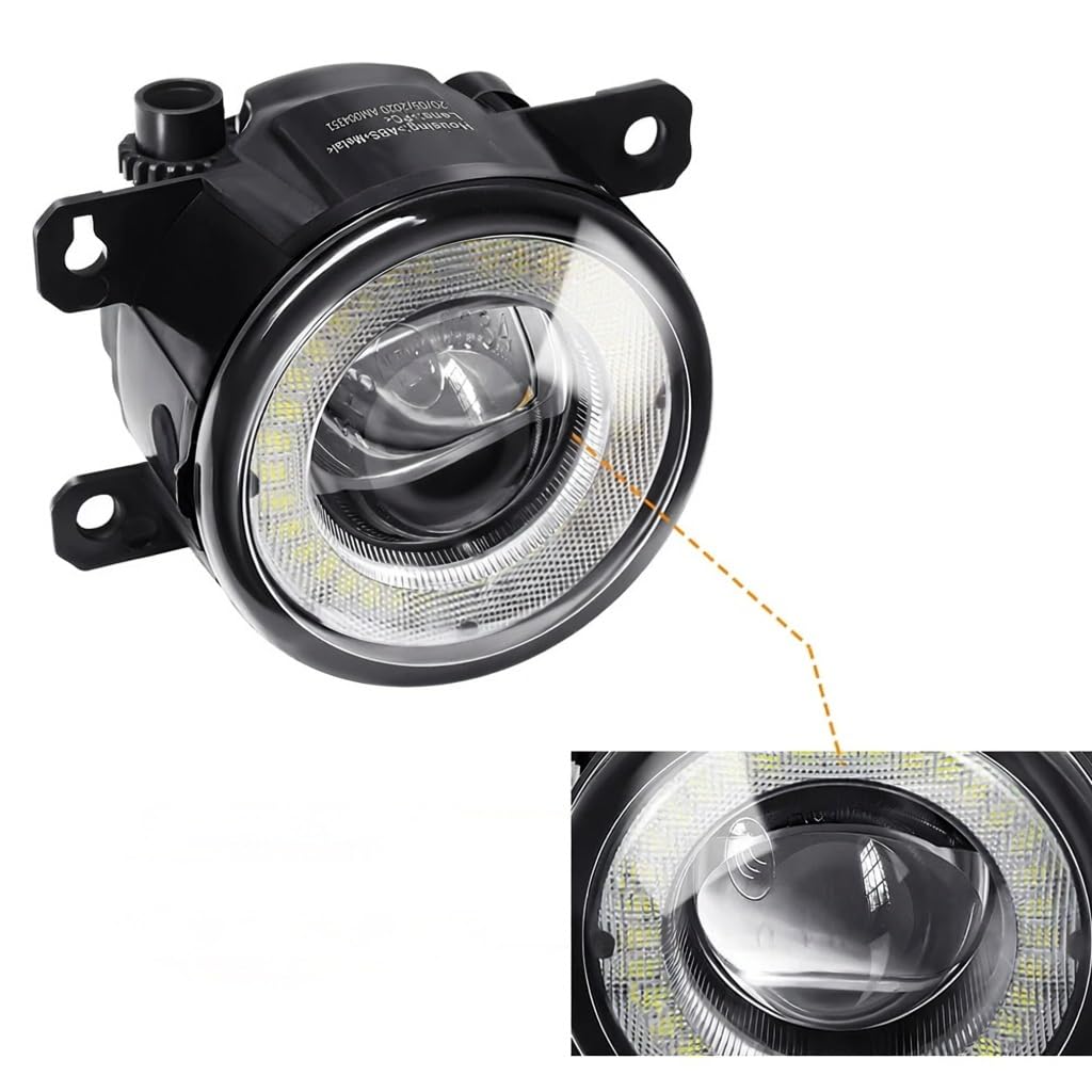 Faro Delantero Para Jeep Para Renegade BU 2015-2020 Conjunto Luz Antiniebla Delantera Coche LED Ojo Ángel Luz Circulación Diurna DRL H11 Faro Antiniebla(White and Yellow)