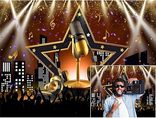 Caaerttply Telón de fondo de karaoke de discoteca de los años 90 para fotografía, telón de fondo Let's Glow de 10 x 8 pies, tema de fiesta de hip