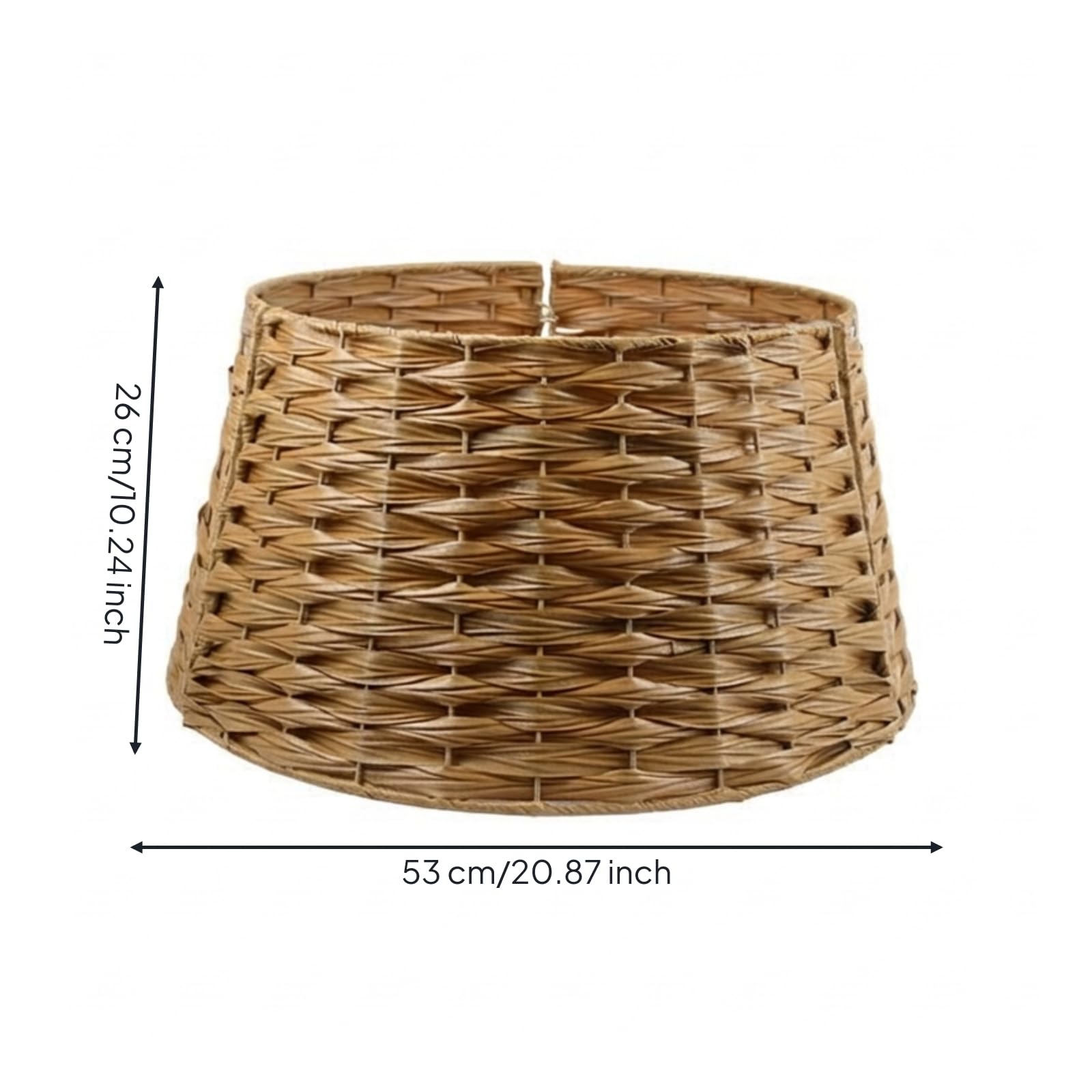 Copri Base Albero di Natale con Motivo Intrecciato da 40 Cm a 53 Cm Alto 26 Cm per Supporto Metallico Cavi in Soggiorno Camera da Letto