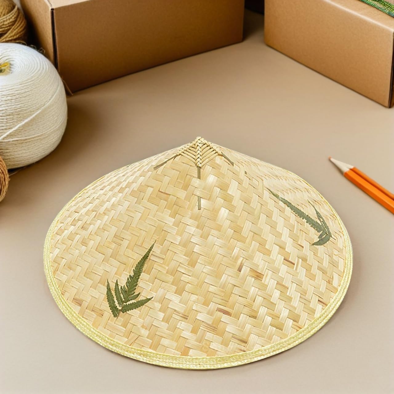 Tomaibaby Bambus Gewebt Strohhüte 2 Stück Asiatischer Chinesischer Hut Kinder Hüte Handgefertigte Kreative Foto Requisiten Dekoratives Kostüm Zubehör