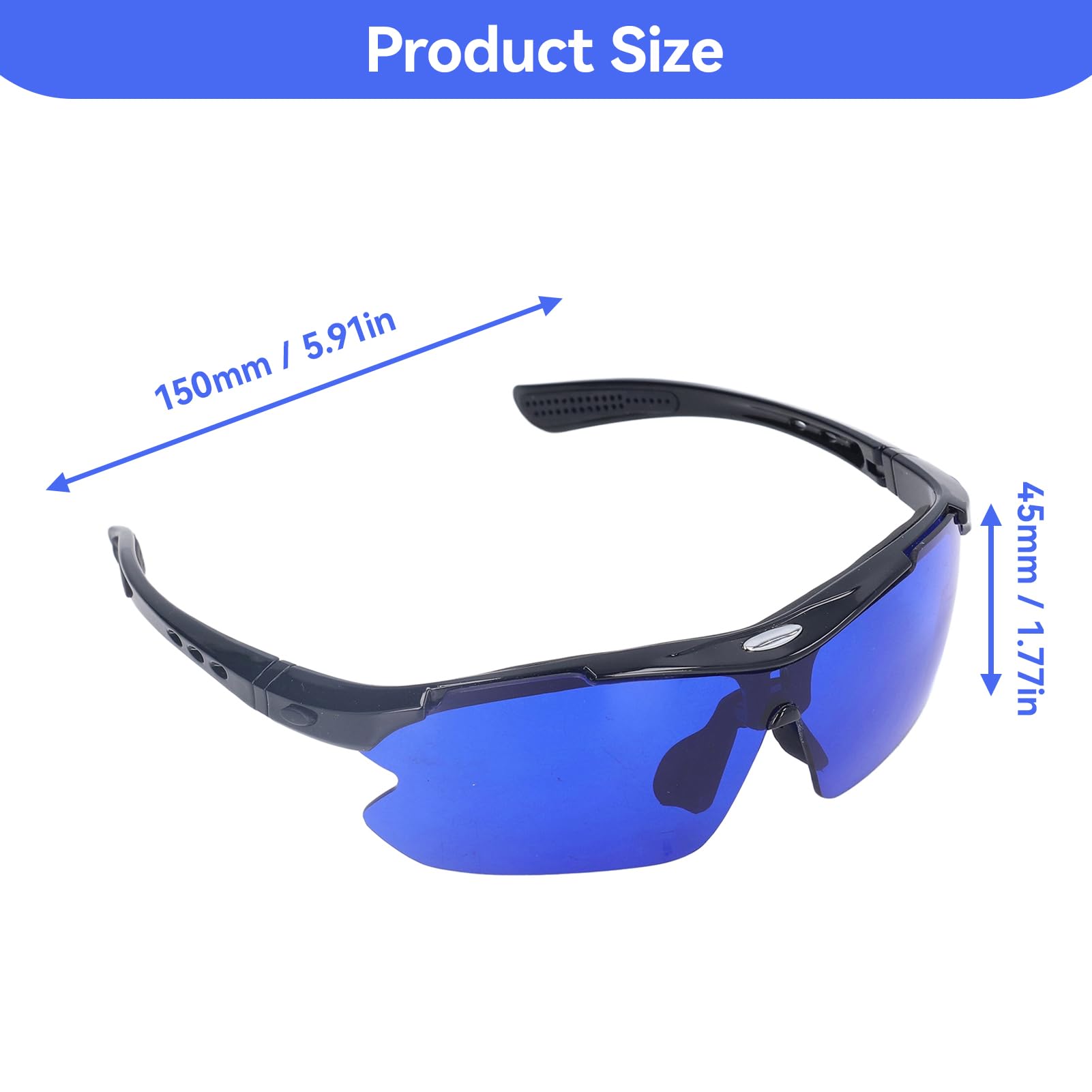 HERCHR Gafas localizadoras de pelotas de golf con lentes azules y bolsa de almacenamiento