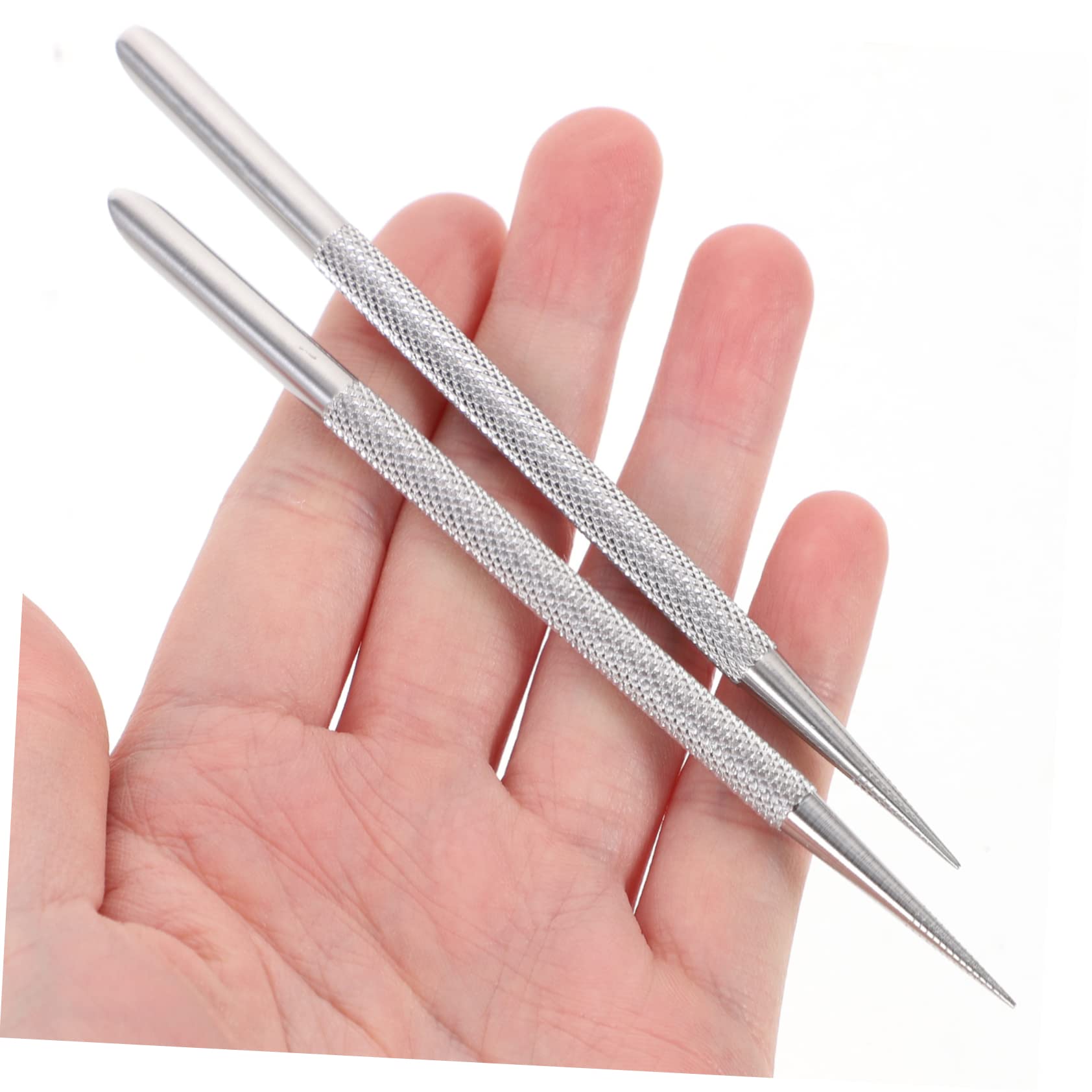 NULYLU Nail Care Tools Set 2pcs Cuticle Pusher Nail Scraper Stainless Steel Manicure Kit