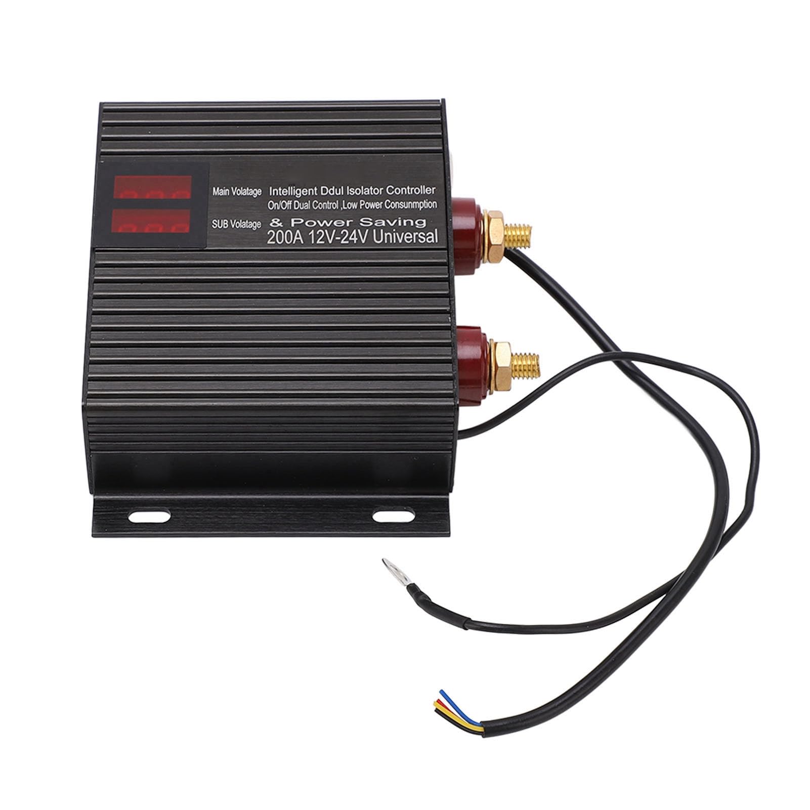 Podwójny izolator baterii 200A przekaźnik wrażliwy na napięcie VSR 12V-24V automatyczna inteligentna izolacja dla samochodu RV ATV UTV ciężarówka kempingowa łódź