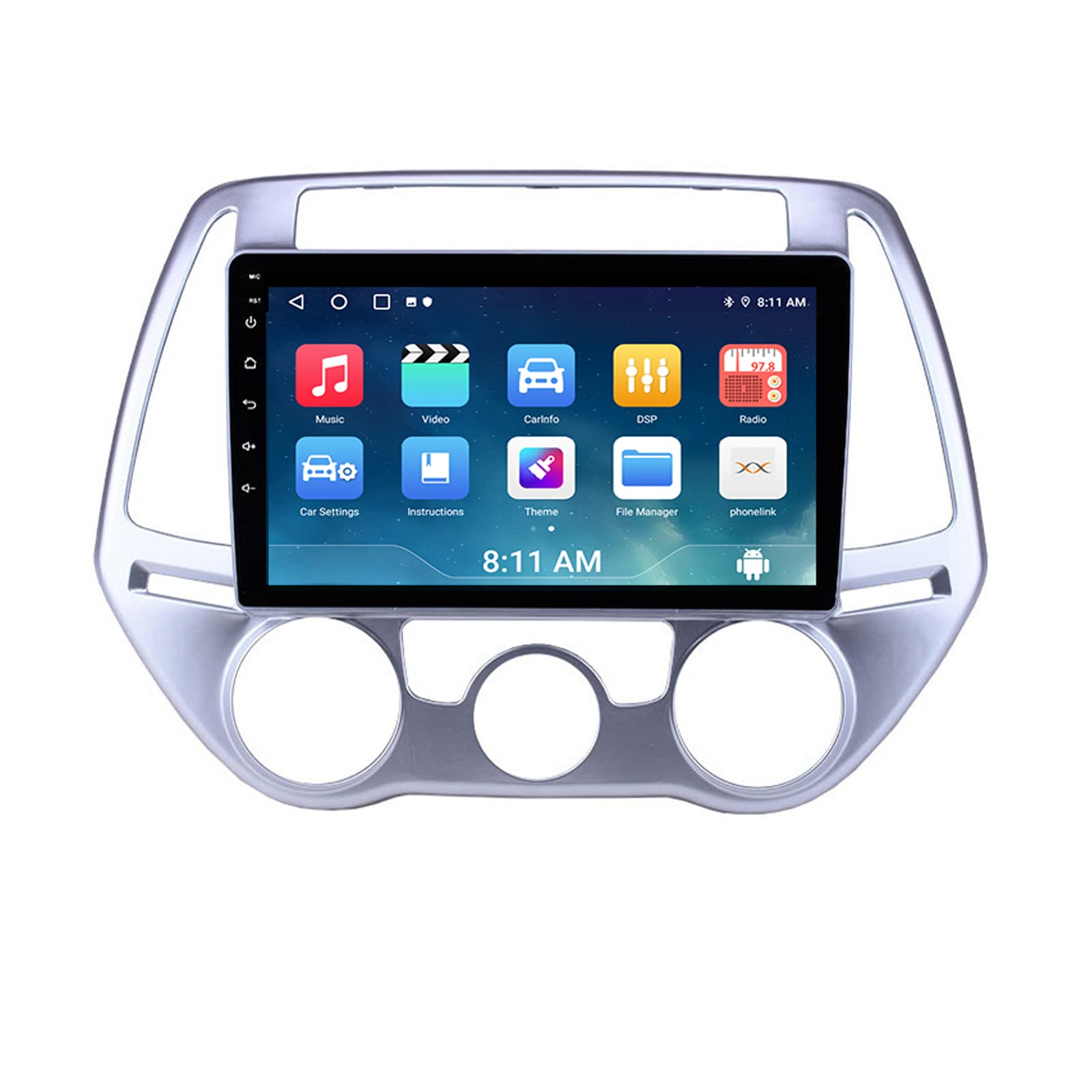 Android Car Stereo for HYUN-DAI I20 2012 2013 2014 2 Din Radio GPS Navigation IPS Touch Screen Multimedia Player Support 4G Carplay SWC Wifi Mirror Link DSP BT(Size:4 core wifi 1G+16G)