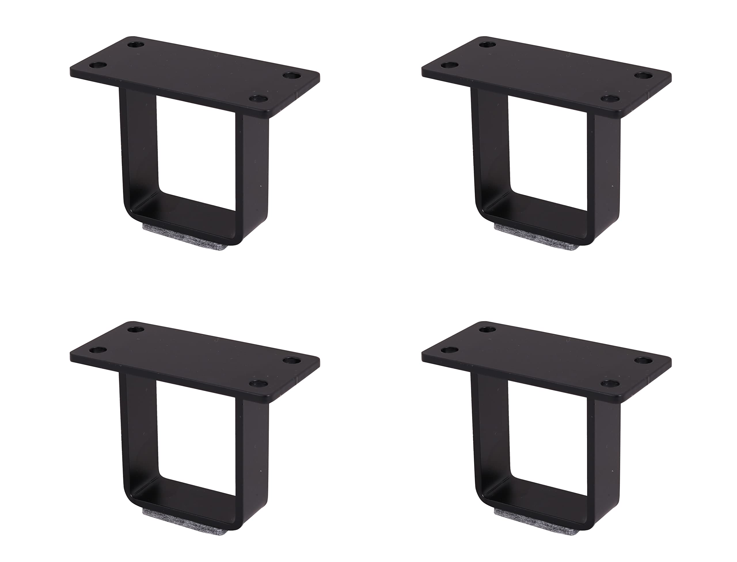ECLV 4 x 2 1/2'' Mini U Shaped Legs DIY Industrial Strength Modern Table Legs,U Shaped Cabinet Legs,Set of 4 (Black)