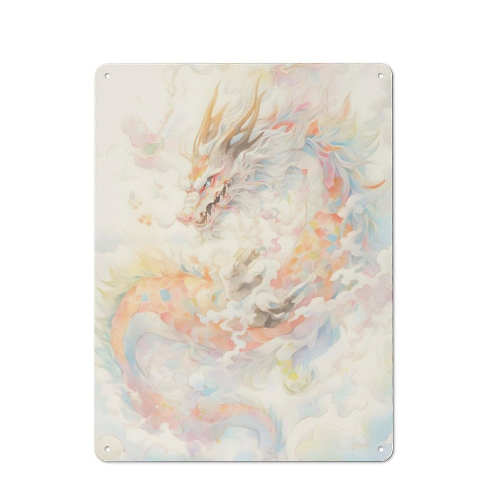 Junmoney Japanese Dragon Retro Metal Plaque 40X30cm For Bar Or Restaurant, Suited To Restaurant Interior Fans