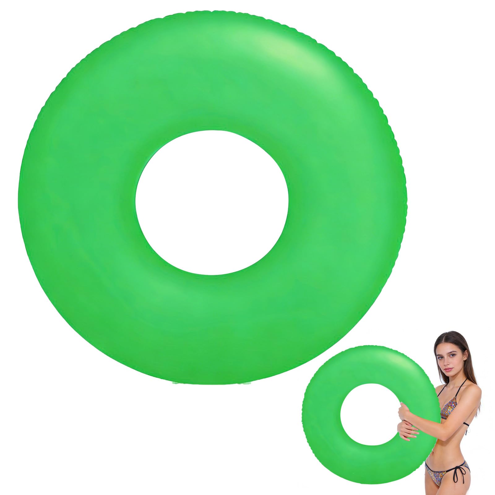 Green Swimming Ring Inflatable Rubber Rings for Adult,90cm Inflatable Pool Ring Floaties Swim Rings Water Float Inflatables Pool Float for Teenager Men Women Beach Summer Water Party