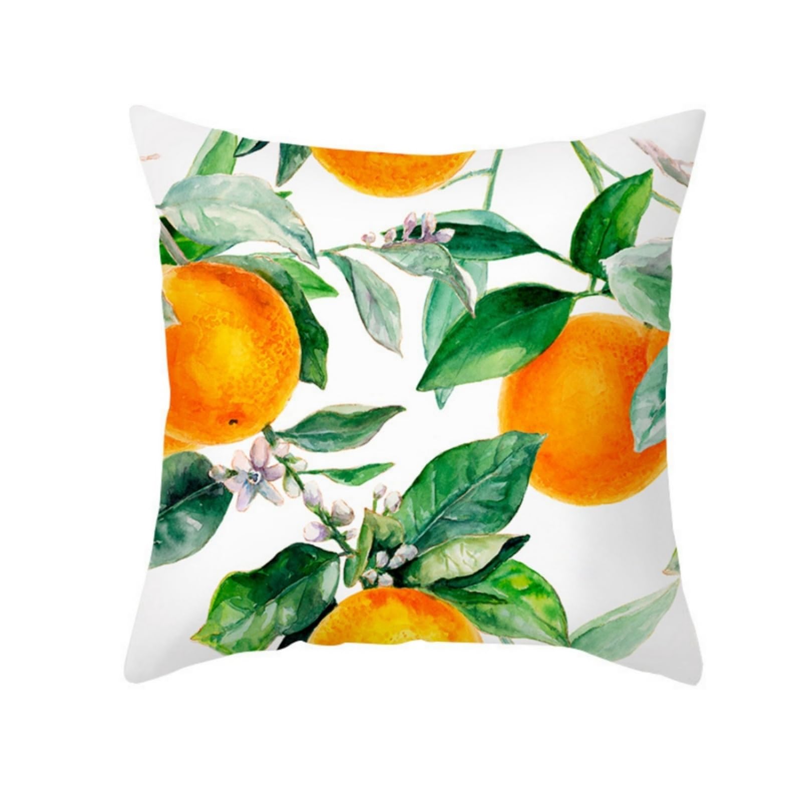 Cushion Covers 40cm x 40cm Green Orange Pillowcase with Invisible Zipper,Decorative Throw Pillows Cover Thickened linen fabric sSfa Cushions Cover,for Home Décor, Bedroom & Sofa