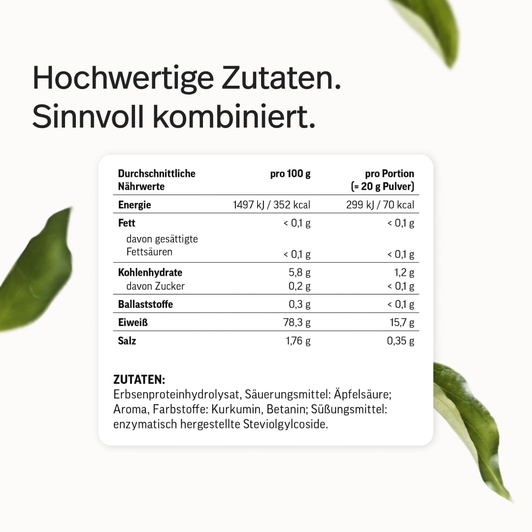 edubily® Clear Protein Vegan – 78% Protein aus Erbsen-Hydrolysat – Erfrischend & gut löslich – Laktosefrei - Mit Stevia - Clear Whey Alternative - Laborgeprüft (500 g, Mango Maracuja)