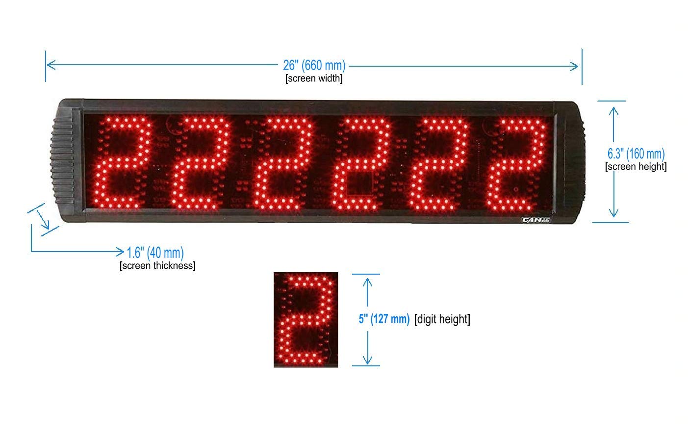 GAN XIN Portable 5'' High 6 Digits LED Race Clock with Tripod for