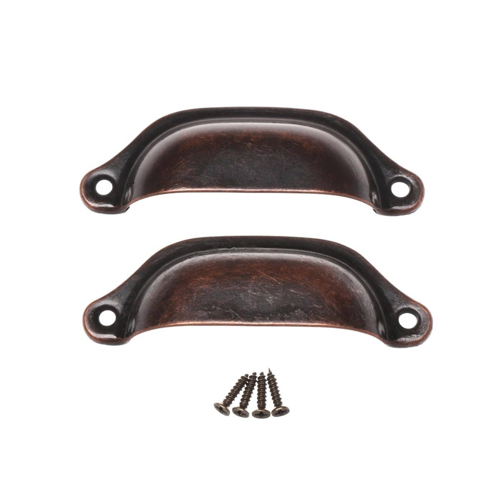 SNGUOQ 2PCS Antique Brass Shell Pull Handles Retro Iron Wardrobe Door for Living Room Door Handles(Red Copper)