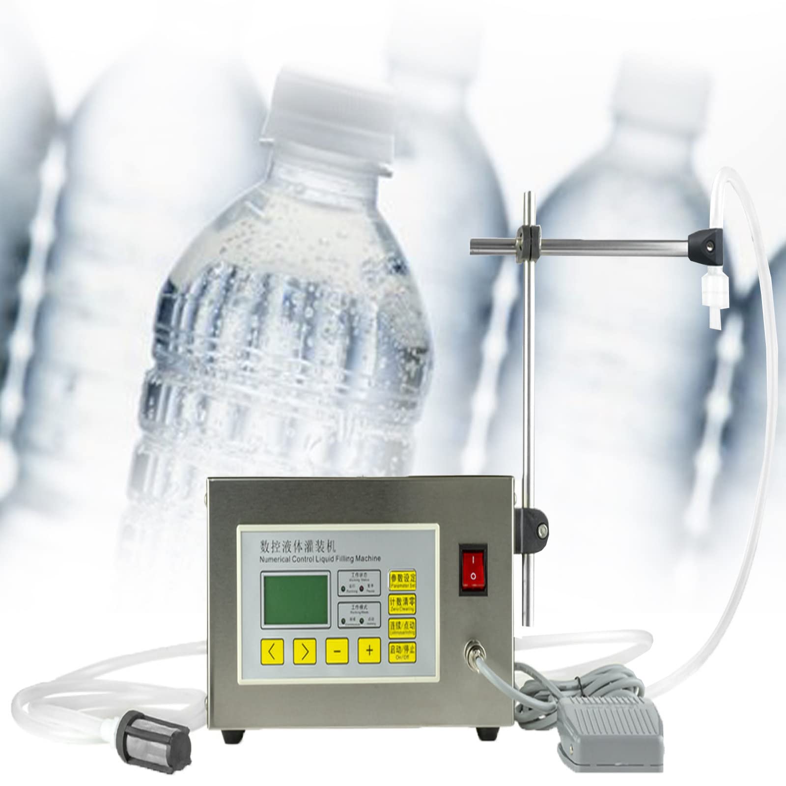 MáQuina de Llenado de LíQuidos,MáQuina de Llenado de Control Digital LíQuido de Conteo AutomáTico,Cantidad de Llenado de Control de Pantalla de Microcomputadora LCD,Licor,Bebida,Agua Mineral