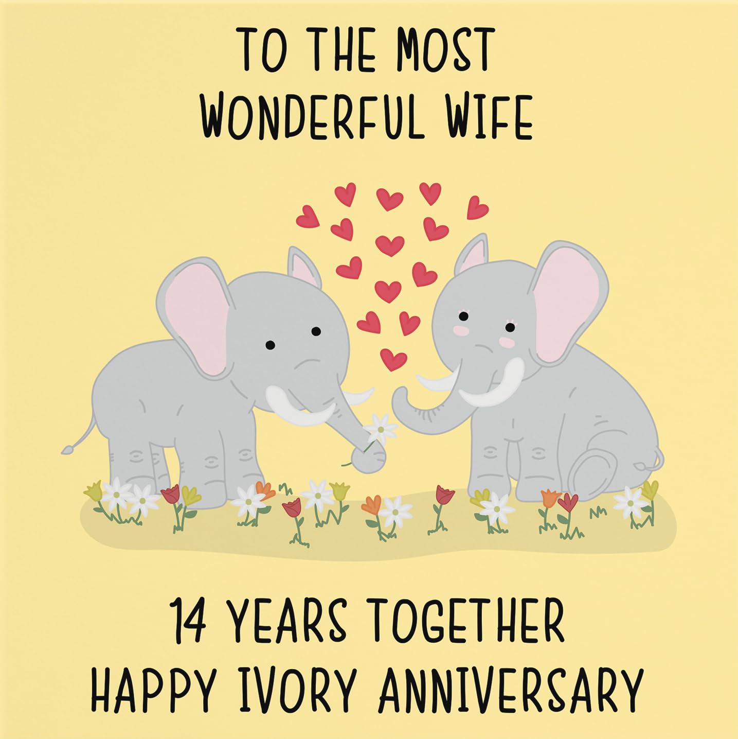 Hunts England, Wife 14th Anniversary Card, To The Most Wonderful Wife, 14 Years Together, Happy Ivory Anniversary - Image 2