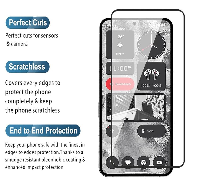 Image of Tempered Glass Screen Protector for Nothing Phone 2A 5G with Easy Installation kit