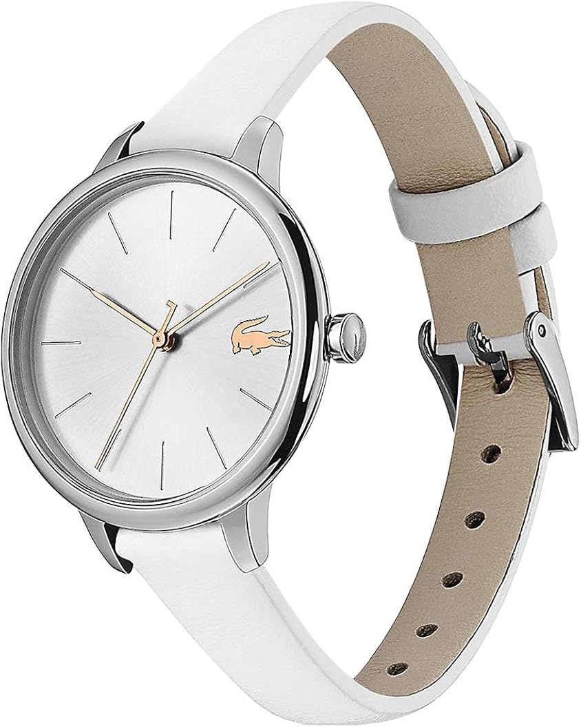 Lacoste Orologio Analogico al Quarzo da Donna con Cinturino in Pelle Bianco - 2001159