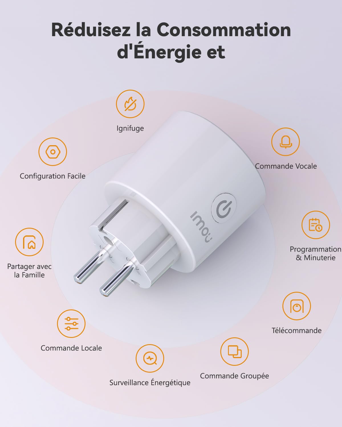 IMOU CE2P Smart Plug, Prise WiFi 16A avec Surveillance d'Énergie, Moniteur de Consommation Électrique, Certifié MATTER, Contrôle à Distance par Application, Compatible avec Alexa & Google(4 Pièces)