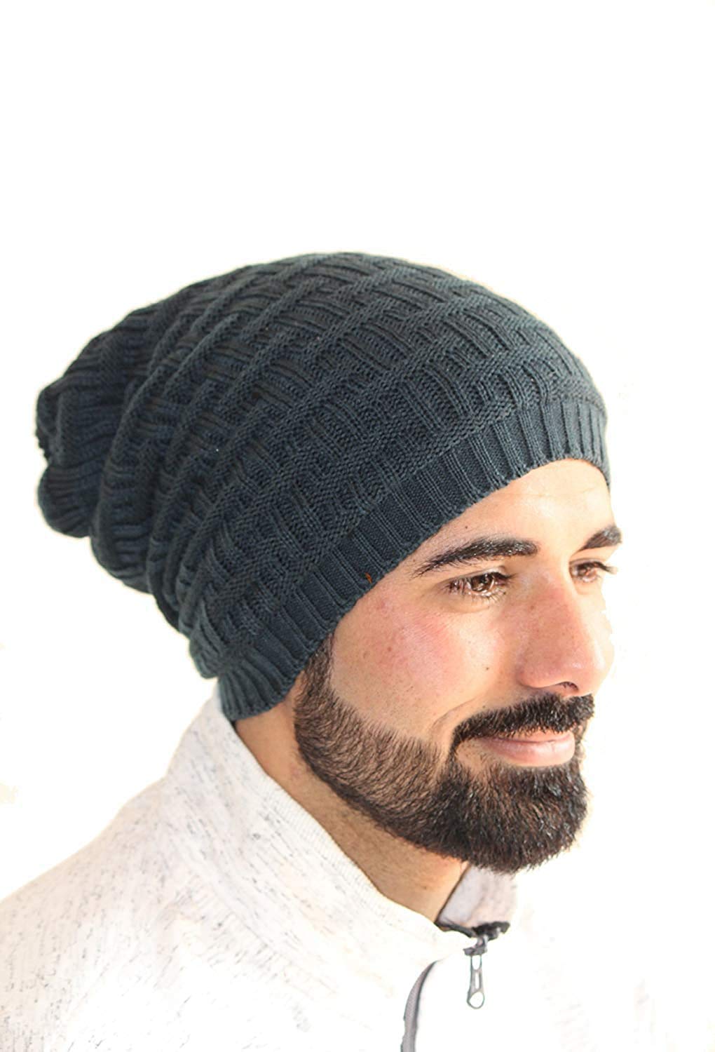 lofsterKnitted Woolen Slouchy Beanie Cap Made up of Polyester with Warm Fur Inside for Men & Women,Free Size (Multi)