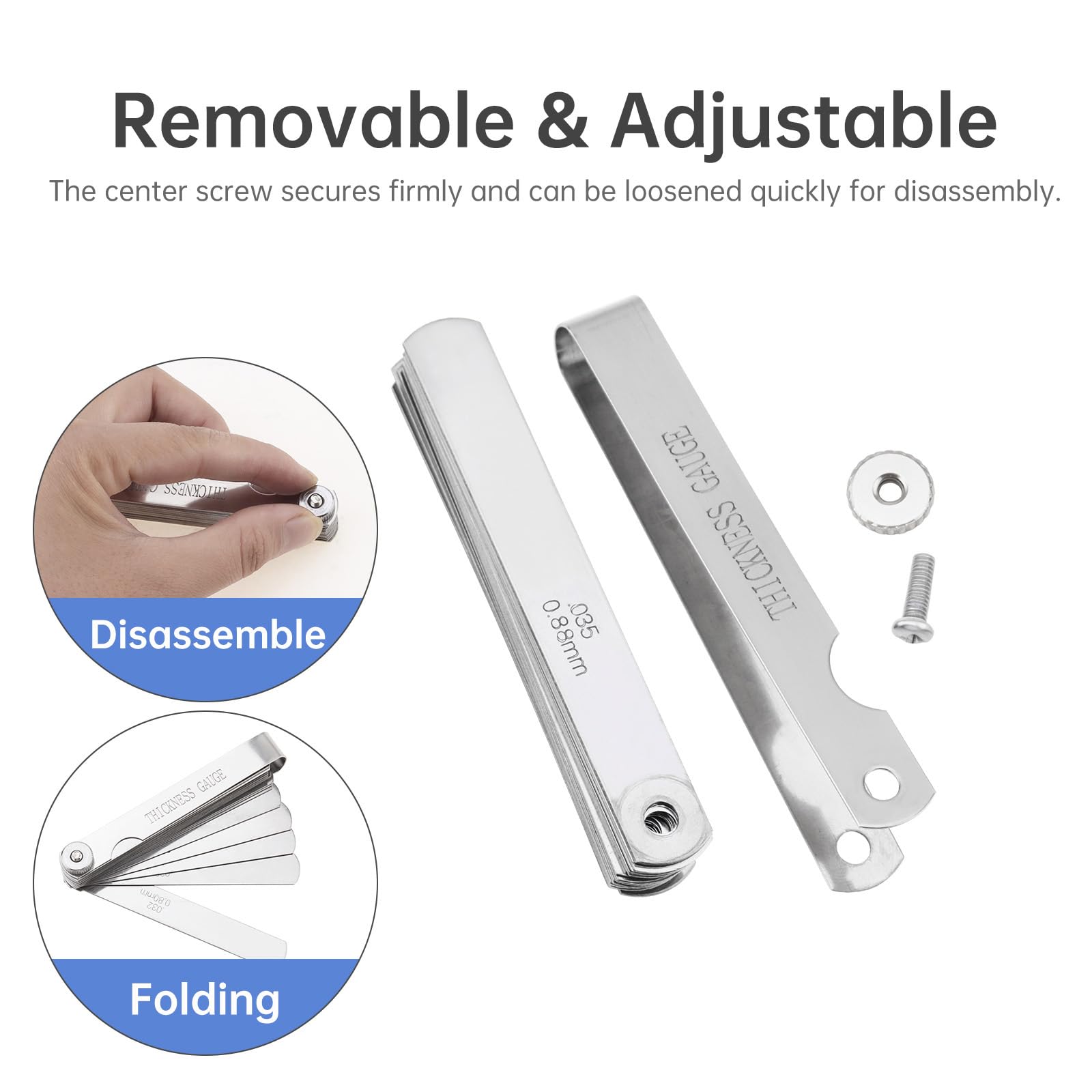 Pied à coulisse en acier au carbone de 0 à 300 mm avec 32 jauges d'épaisseur en acier inoxydable, kit d'outils de mesure double échelle de lecture pour le travail du bois/piston