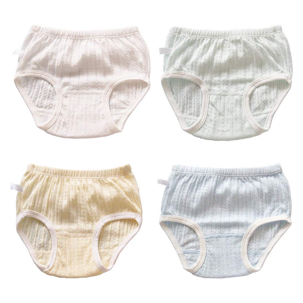Premewish4 Pack Baby Girls Underwear Kids Cotton Knickers Briefs Toddlers Summer Bloomers Training Pants Solid Color Diaper Cover for Infant Toddler 12-18 Months and 2-6 Years Old