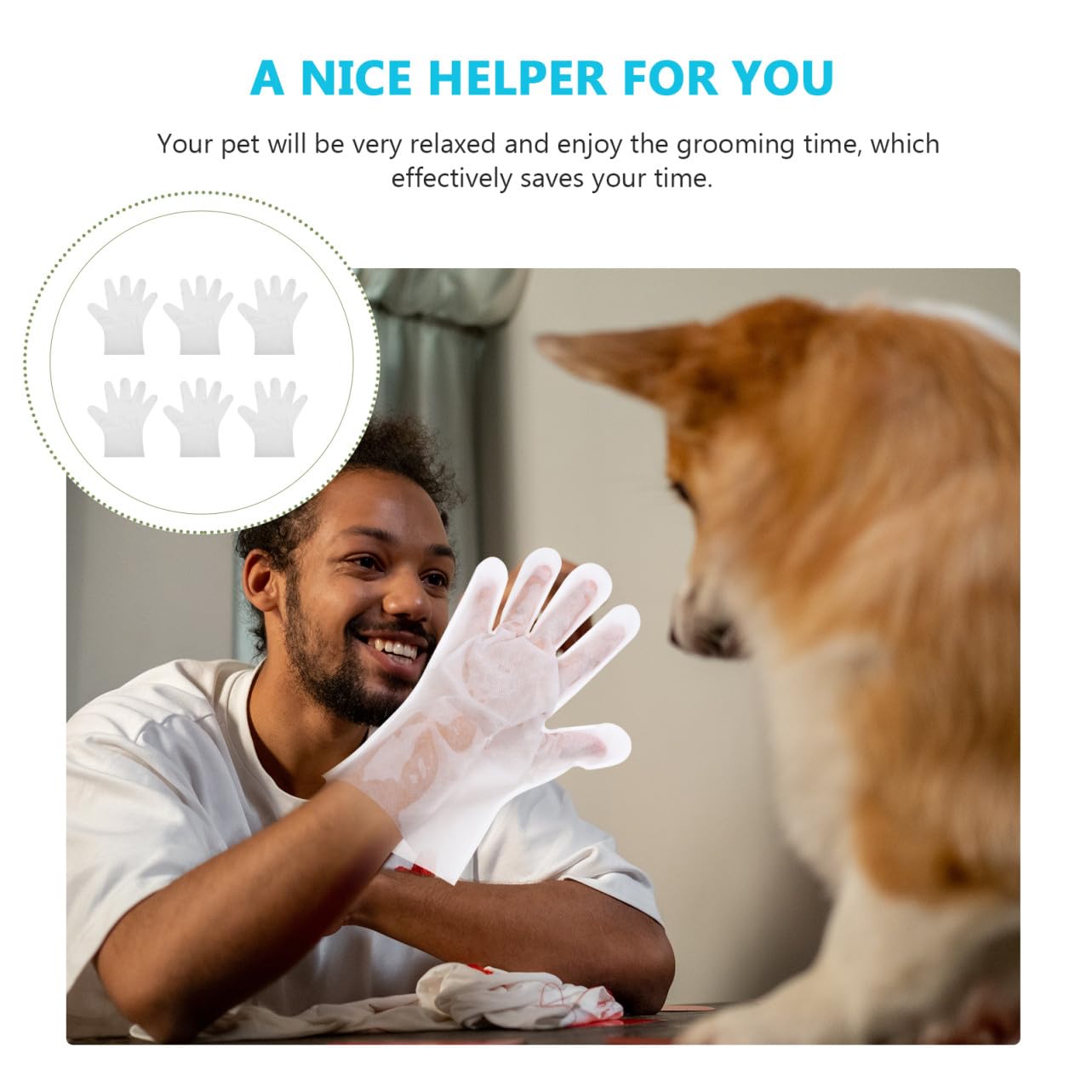 FOMIYES 18 Piezas Guantes toallitas Desechables para Mascotas Guante Cepillo para Gatos toallita para Cachorros toallitas de baño para Gatos el Gato toallitas húmedas limpiando Suministros