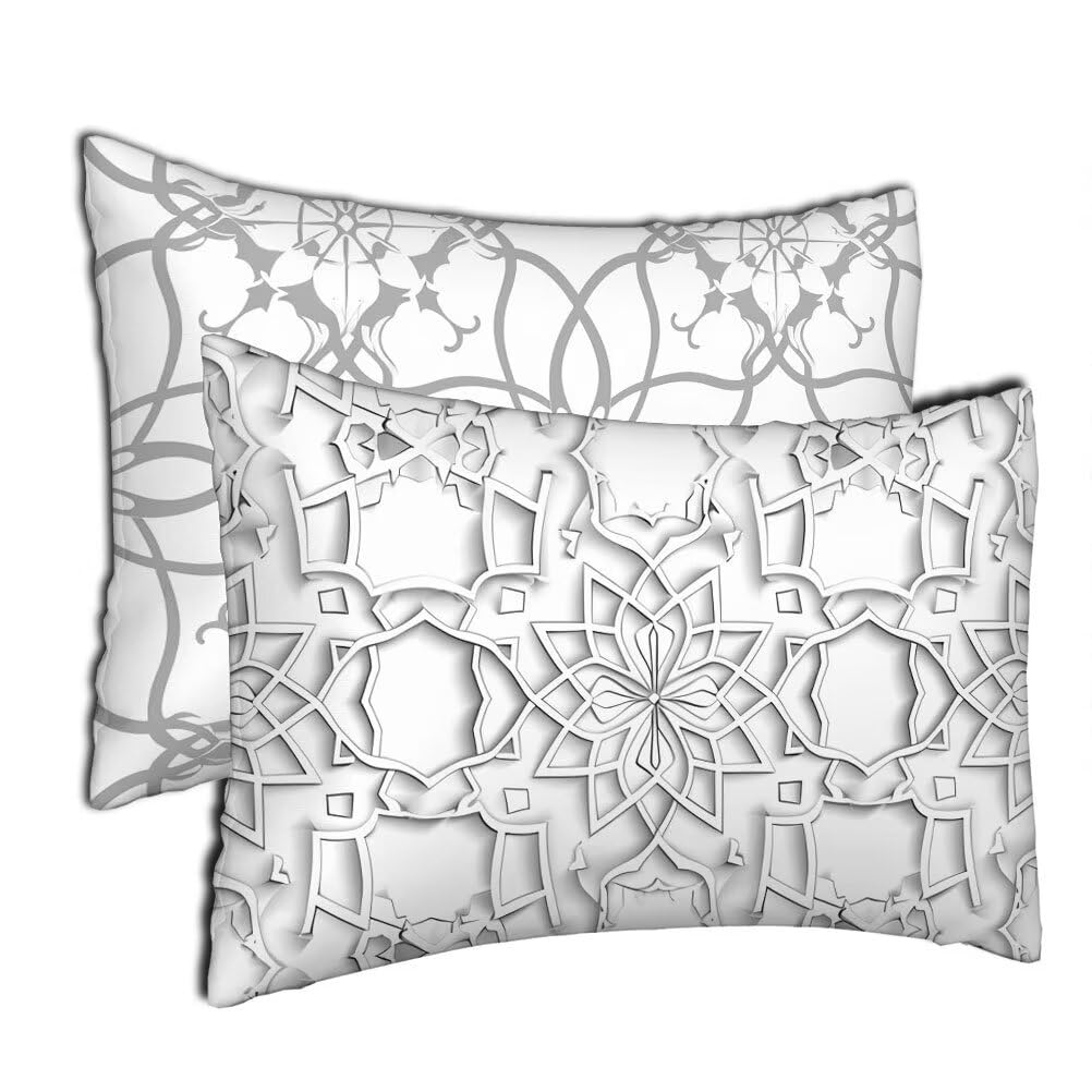 Outdoor Cushions Waterproof White Cushion Covers 40x70 cm Decorative Pillows Mandala Set of 2 Rectangle Sofa Pillowcases Waterproof Soft Short Plush Lumbar Pillowcases Spring Summer Garden Decor h-478