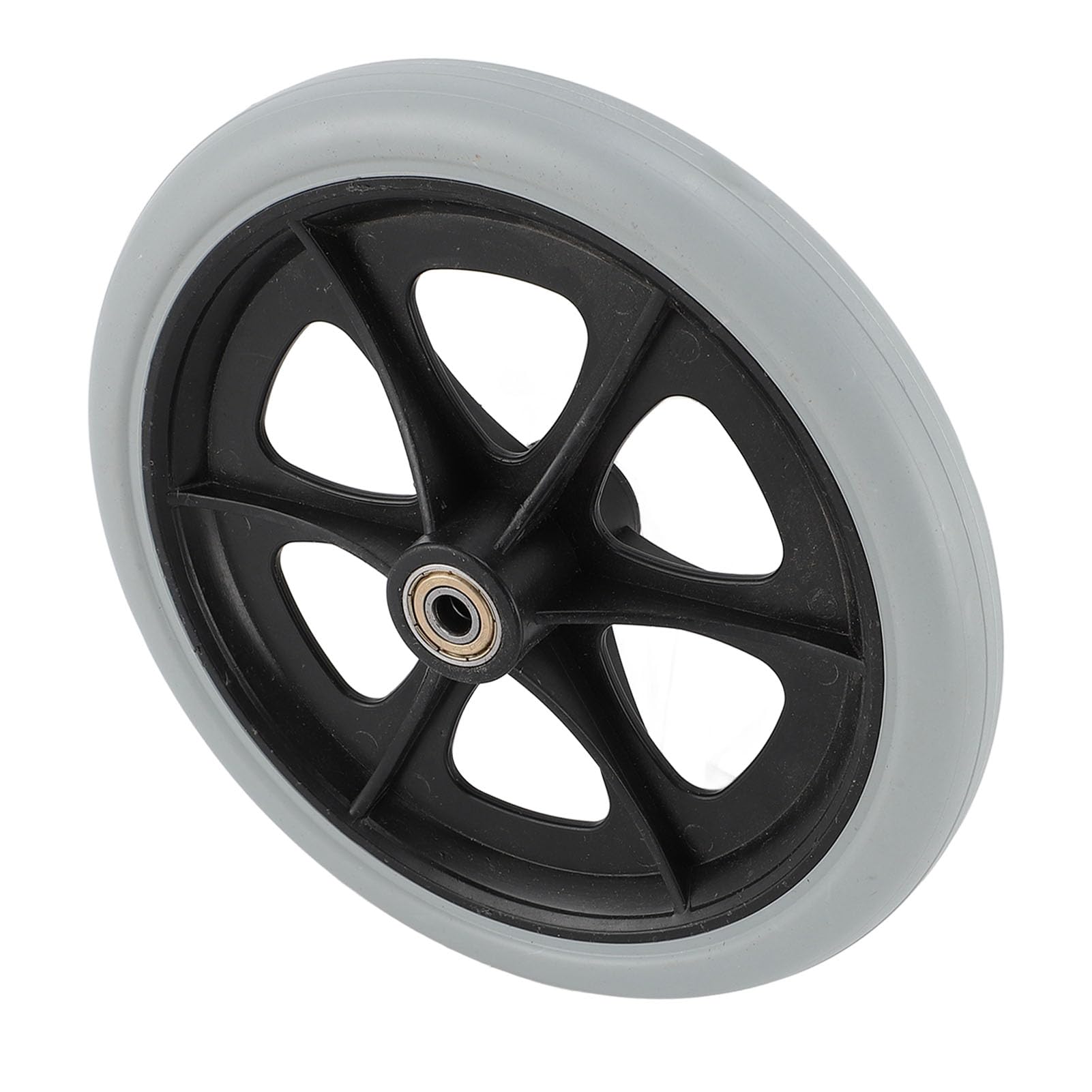 Dioche 8 inch Replacement Wheelchair Wheels PU Solid Wheelchair Wheels Replacement with Metal Bead Bearings for Electric Wheelchairs