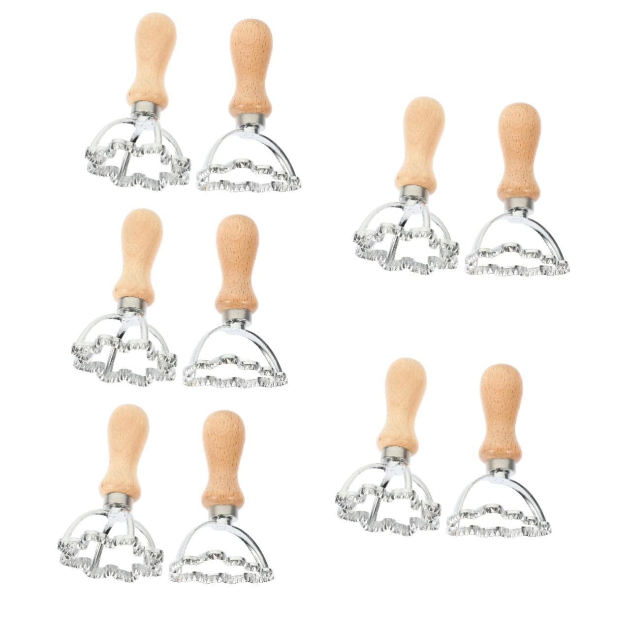 Cabilock 5 Sätze Knödel Haut Prägeform Glasur Gitter Fondant Machen Stern Plätzchen Groß Karikatur Pasta-schneidrad Kreis Keks Lebkuchen Nudelmaschine Rostfreier Stahl 2 Stück * 5