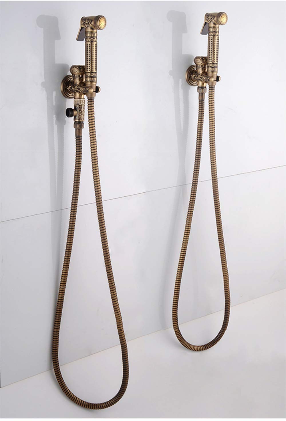 Rubinetto Per Bidet In Ottone A Parete Rubinetto Per Spruzzatore Per Wc Rubinetto Per Pulizia Mop Da Bagno Antico, Tubo + Supporto + Spruzzatore Stile A