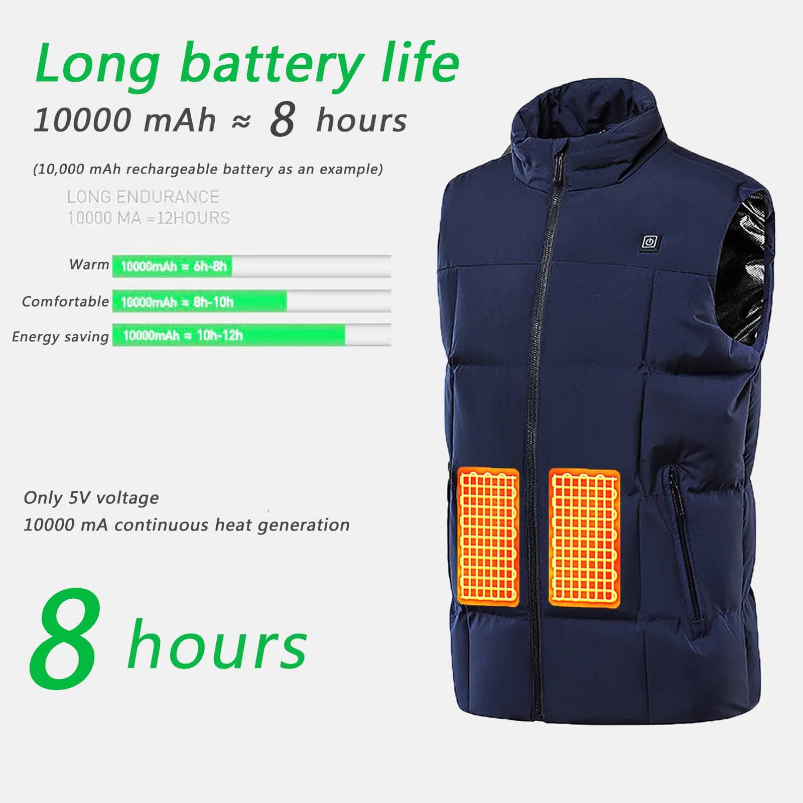 Gilet Elettrico Riscaldato 3 Temperatura Lavabile Giacca Riscaldabile Invernale Caccia Moto Escursionismo e Campeggio (Non Include la Batteria)