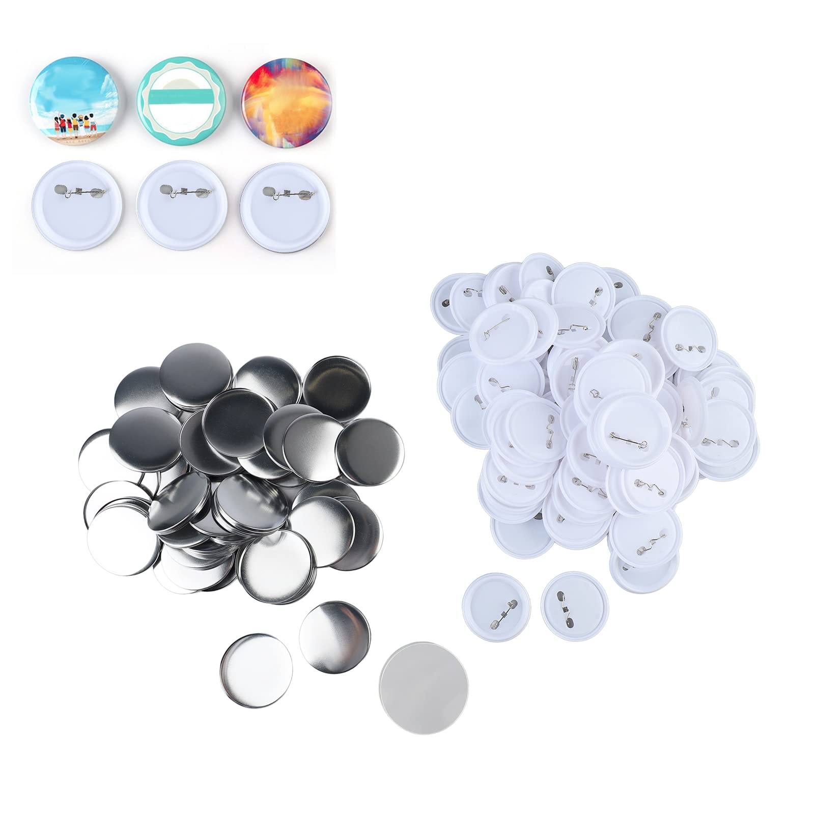 100 sets metalen pin badge button maker onderdelen 25mm 32mm 37mm 44mm