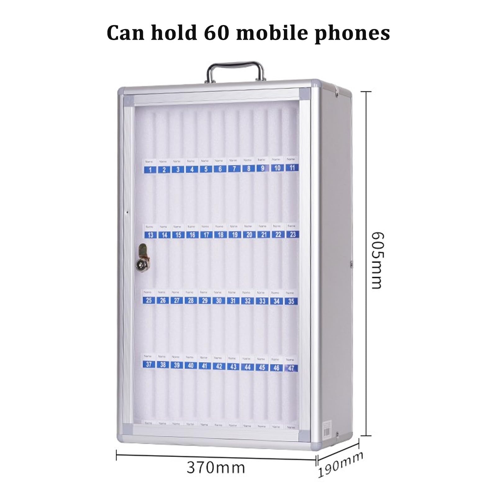 Stazioni di ricarica per telefoni cellulari Scatola di immagazzinaggio del telefono cellulare in lega di alluminio Mobile Phone Cabinet Sala riunioni Armadietto del telefono cellulare 8/12/24
