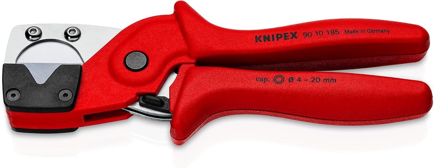 KNIPEX Obcinak do rur wielowarstwowych i węży pneumatycznych z wytrzymałego, wzmacnianego włóknem szklanym tworzywa sztucznego 185 mm, 90 10 185