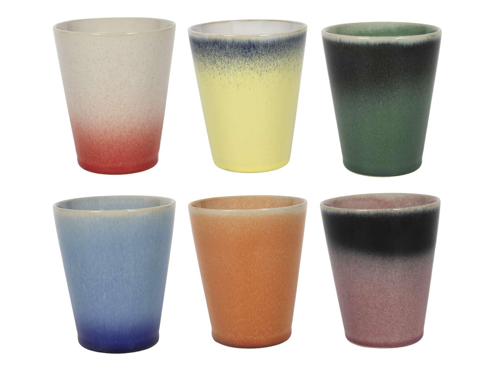 Studio Tavola Geschirrset Fire 30-teilig / 6 Personen - 6 Dinner-Teller, 6 Frühstücksteller, 6 Schalen, 6 Kaffeetassen und 6 Kaffeebecher
