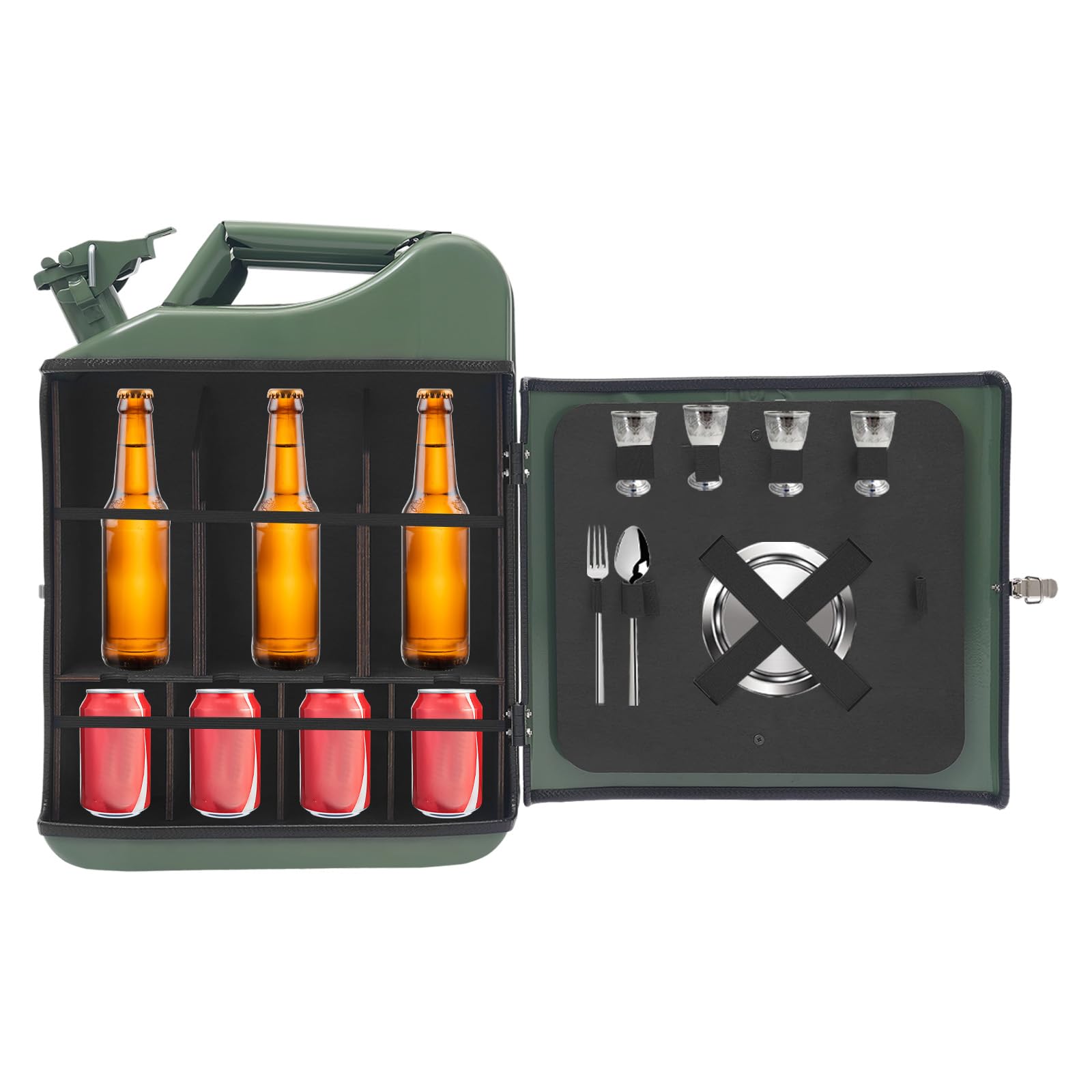 20L Kanister Mini Bar 35 x 15,5 x 47cm Tragbarer Whisky Bar Schrank mit Seitenverschlussschnalle und Riemen Personalisierte Geschenke für Männer