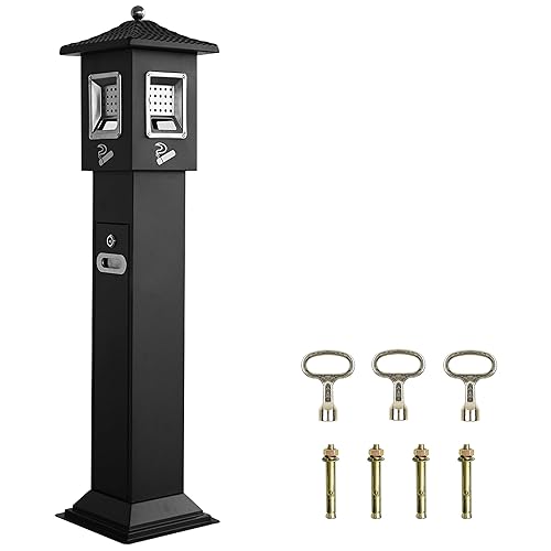 Miniatura 8 de AIWFL Recipiente de basura para exteriores de 47 pulgadas de altura, cubo de basura comercial, contenedor de basura grande para cafeterías, oficina,