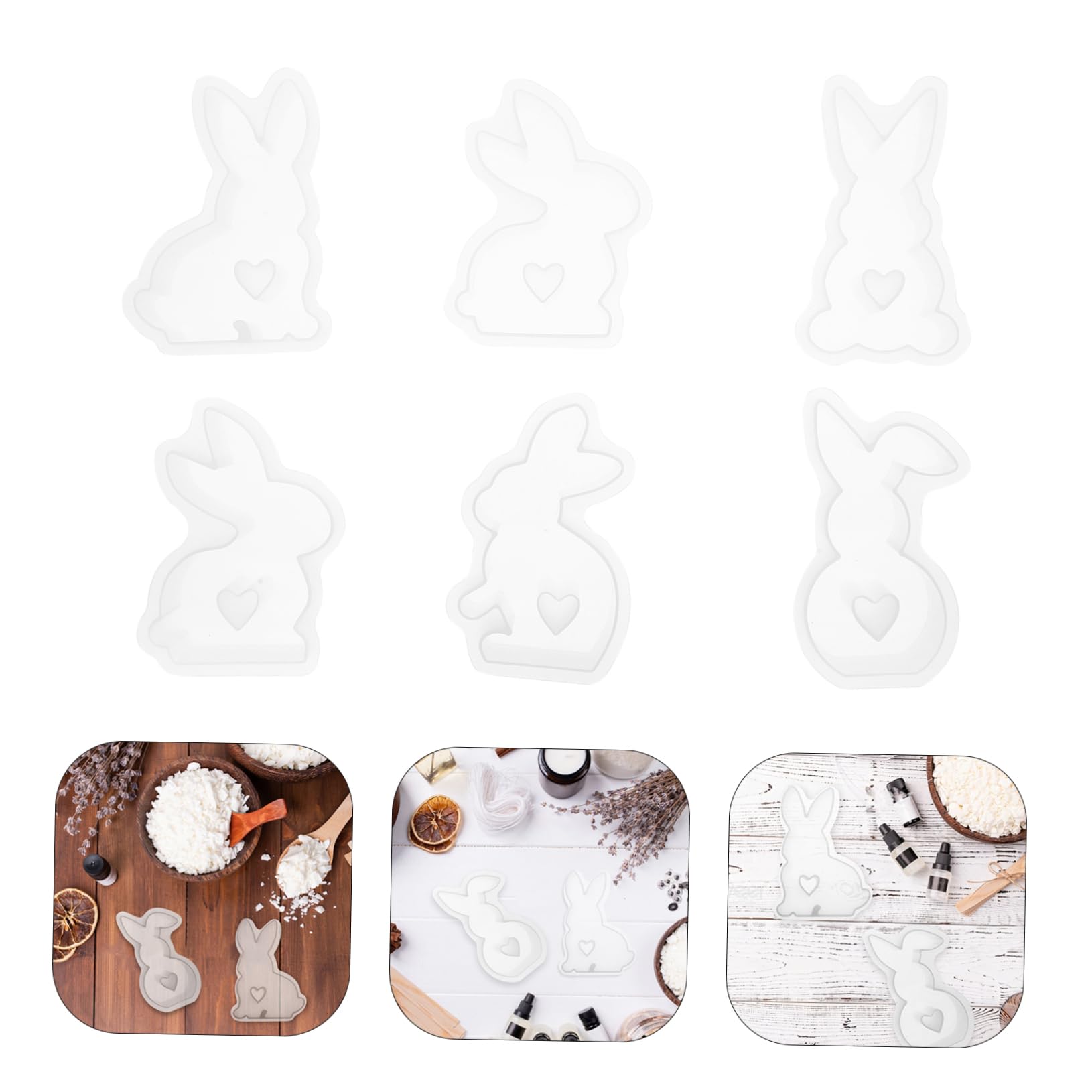 18pezzi Stampo Silicone Per Candele Pasquali Forma Di Coniglio Mold Per Decorazioni Aromatiche Facile Da Usare e Flessibile Per Progetti Creativi