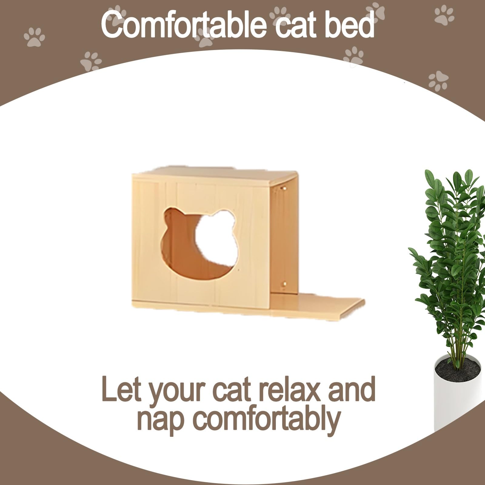 Kletterwand Katzen, Katzenwandregale und -sitzstangen, Massivholz-Kletterregale mit Klettergerüst, Katzenhaus, Kratzbaum, Leiter und Plattform, Raumkapsel(10pcs)