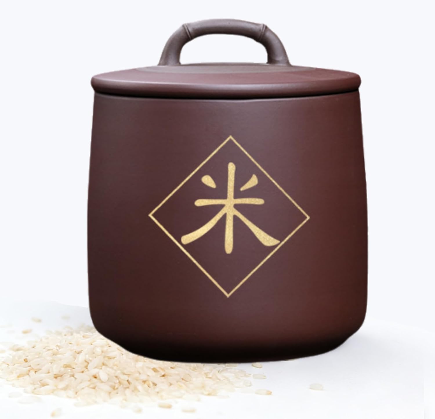 Ceramic Rice Storage Jar, Ceramic Rice Storage Container with Lid, Grain Rice Bucket, Chinese Style Food Storage Jars Rice Storage Box, for Rice, Tea, Grains A
