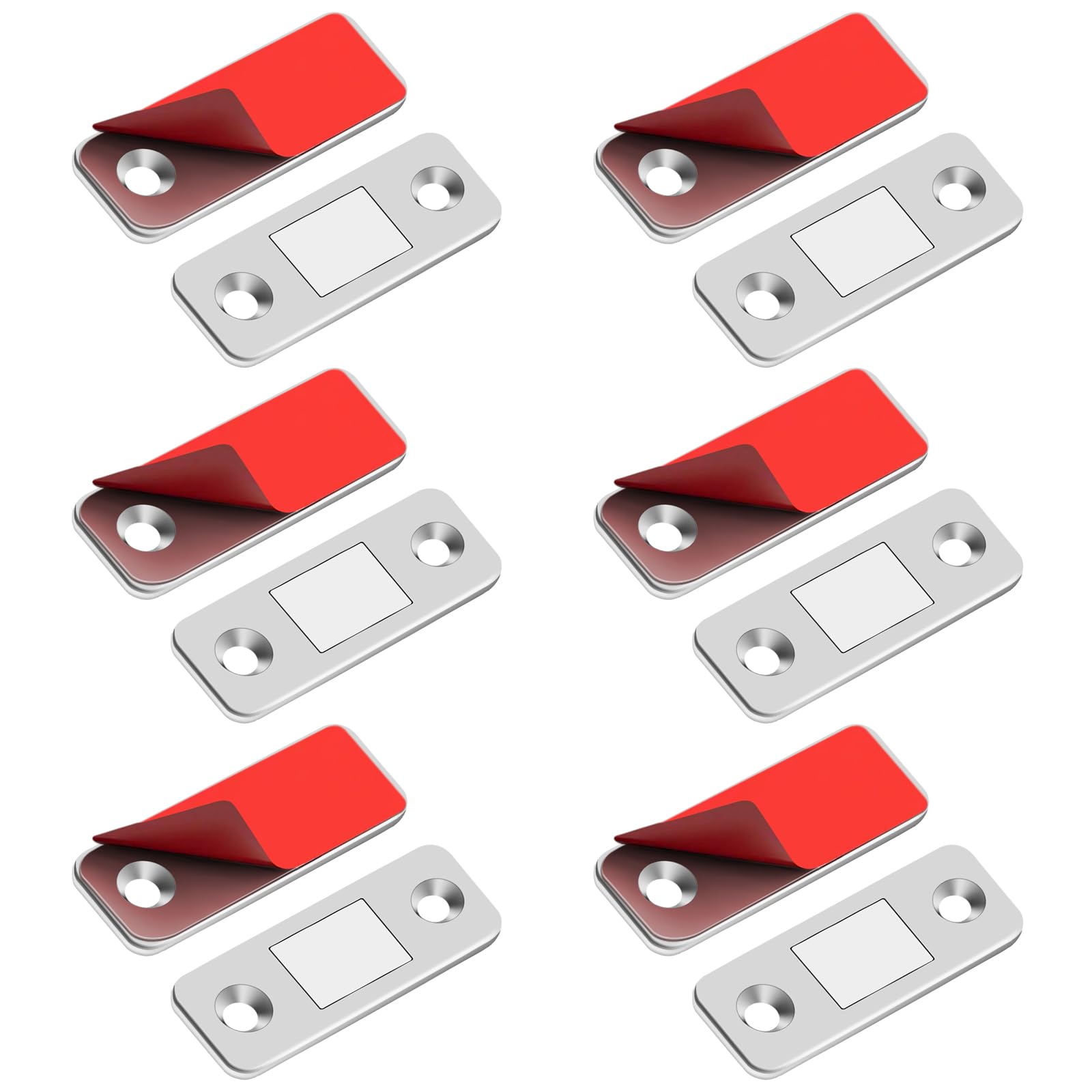 6 Pack Magnetic Cabinet Catch Ultra Thin Cabinet Door Magnetic Closures For Drawer Adhesive Cupboard Latch Magnets For Kitchen Closet Drawer Magnetic Cabinet Closer Small Silver Ze2465f65c5560466e055z