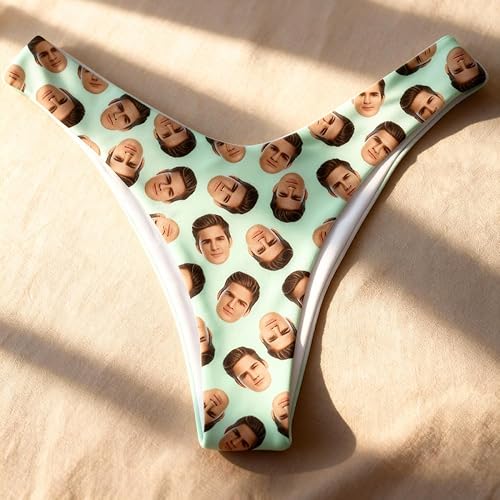 Miniatura 6 de Custom photo bikini thong Personalized Thong bikini With Your Words, Bikini personalizado con tu foto o texto (L)