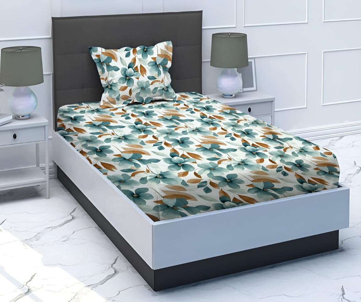 RRC Gless Cotton Elegant Polycotton Elastic Fitted Bedsheet With 1 Pillow Cover,36X78 (Inches) On All Around Side To Grip The Mattress, 144 Tc, Yellow) (B09TL6SF2S) Amazon Price History, Amazon Price Tracker