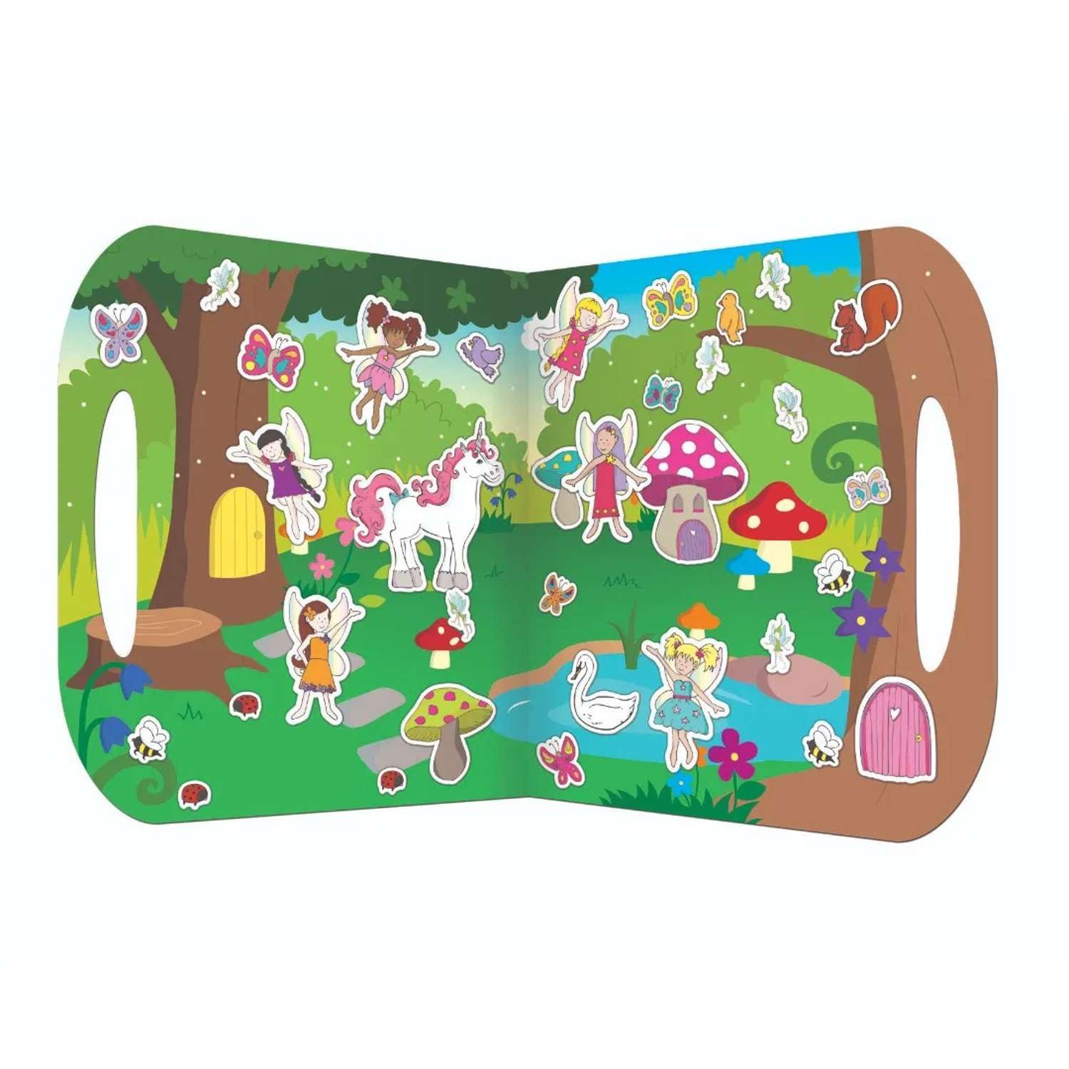Fiesta Crafts T-2822 Fairies Stickabouts,- Reusable Stickers with no Glue and no Mess - Use Again & gain on Smooth Surfaces