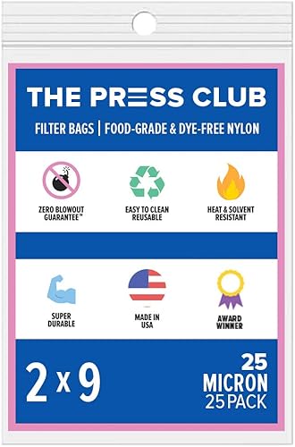 Miniatura 1 de 25 micrones premium de nailon para filtro de té bolsas de prensa de 2 x 9 pulgadas, paquete de 25