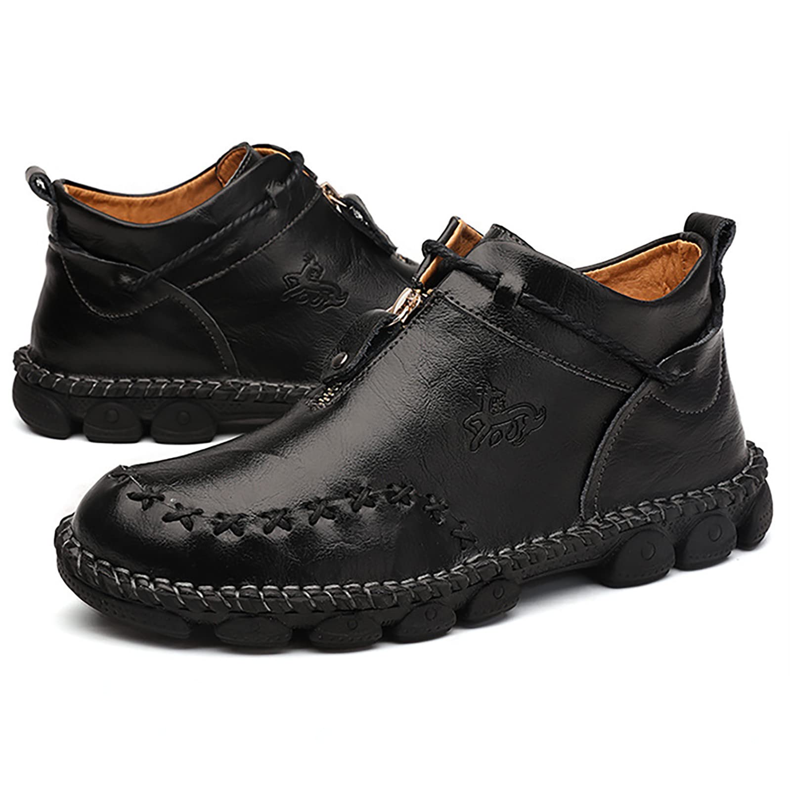 Scarpe da ginnastica da uomo in pelle ortopediche di alta qualità, impermeabili, per attività all'aperto, per il tempo libero e il lavoro