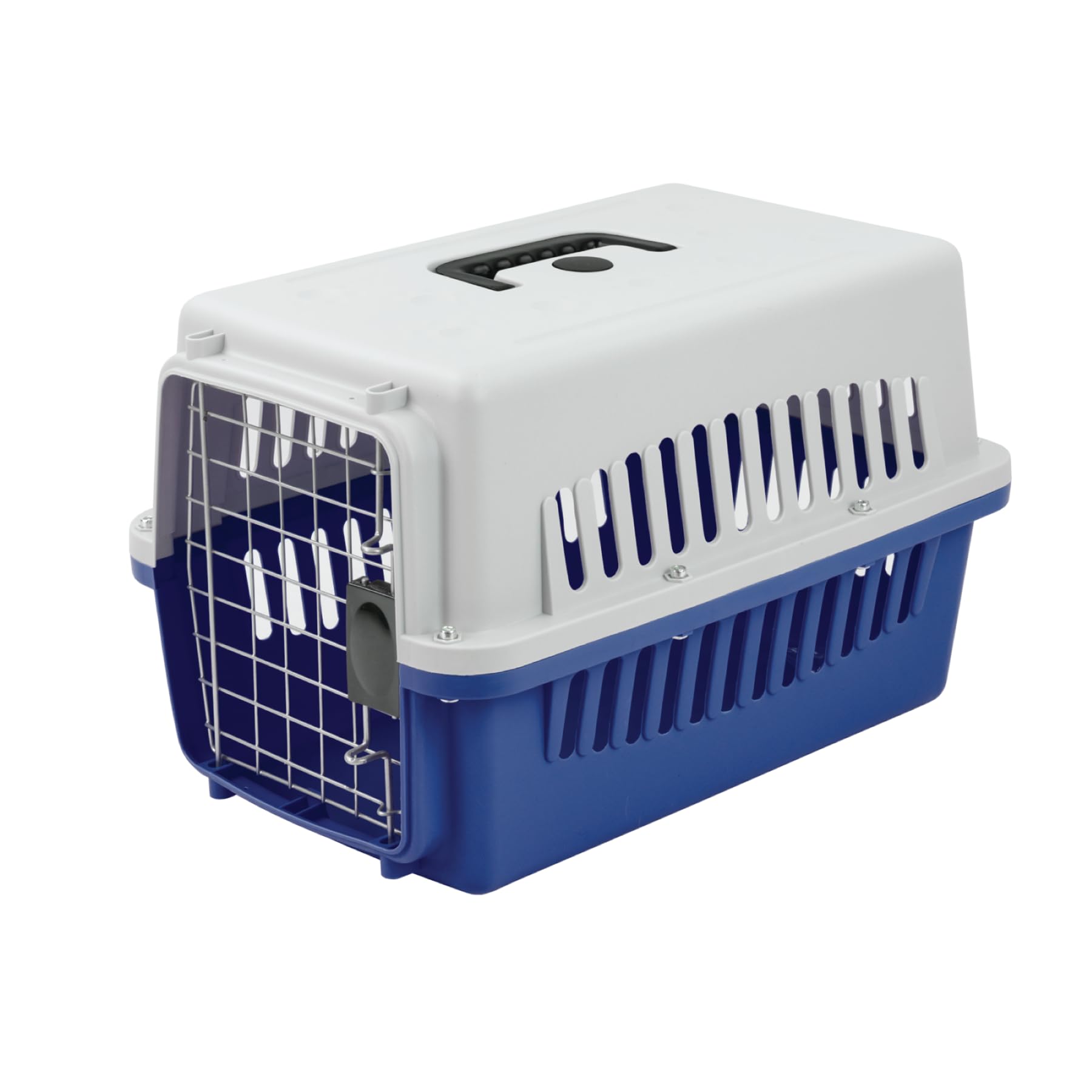 KCT Small Blue Plastic Cat Carrier Cage Crate for Pet/Dog/Kitten/Puppy | Portabl