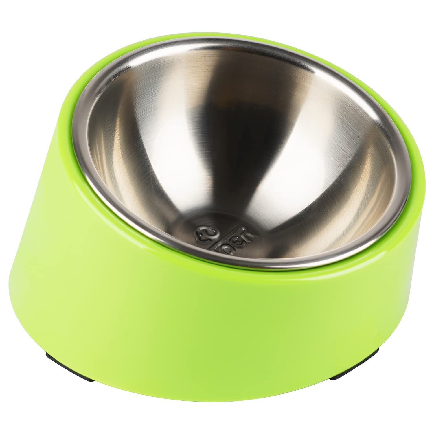 SuperDesign Small Tilted Dog Bowl for Flat-Faced Breeds, Slanted Bulldog Feeder with 2 oz / 0.5 Cup Capacity, 15° Angled Feeding Bowl for Puppies,