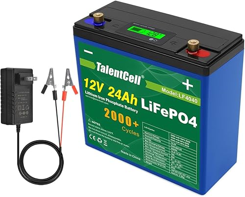 TalentCell Batería LF4040, baterías recargables del fosfato del hierro del litio del ciclo profundo de 12.8V 288Wh de 12V 24Ah LiFePO4 disponible en Yaxa Guatemala