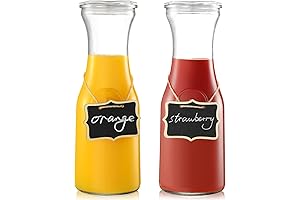 Timeless Elegance Glass Carafe With Lids - Upscale Your Hydration And Entertainment